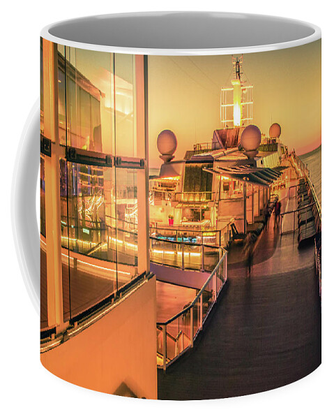 Ship Coffee Mug featuring the photograph Cruise Ship Deck Or Balcony On Trip To Alaska #4 by Alex Grichenko
