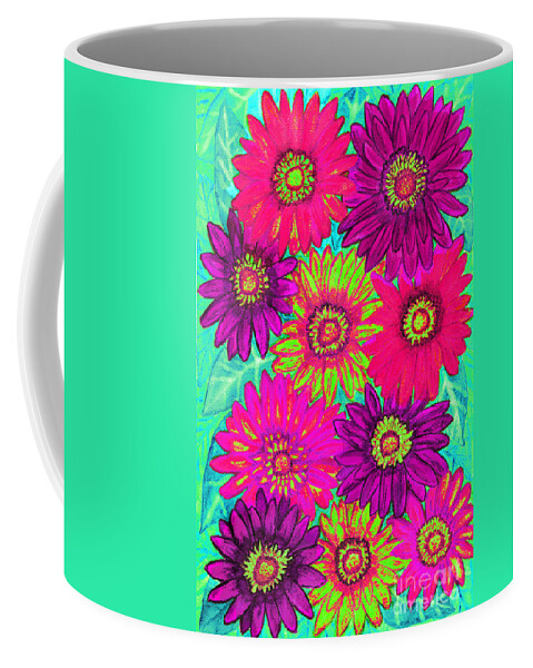 Flower Coffee Mug featuring the painting Gerbera #4 by Irina Afonskaya