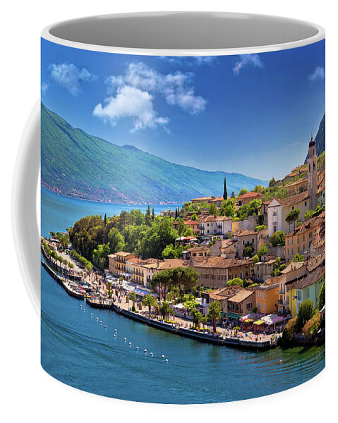 Limone Coffee Mug featuring the photograph Limone sul Garda waterfront view #4 by Brch Photography