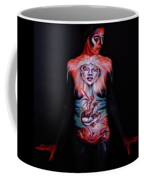 Dragon Coffee Mug featuring the photograph Painful Release #5 by Angela Rene Roberts and Cully Firmin
