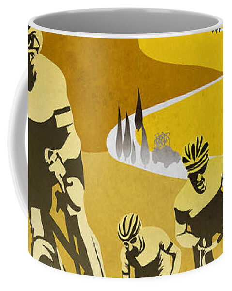 Cycling Art Coffee Mug featuring the digital art Print by Sassan Filsoof