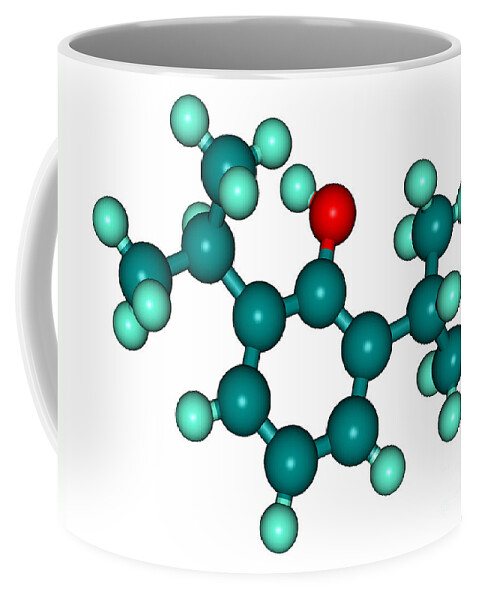 Molecular Coffee Mug featuring the photograph Propofol Diprivan Molecular Model #4 by Scimat