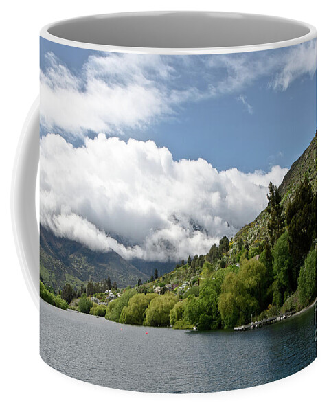 Queenstown New Zealand. Remarkable Ranges And Lake Wakatipu. This Water Is So Pure That It Even Does Not Conduct Electricity. Coffee Mug featuring the photograph Queenstown New Zealand. Remarkable ranges and lake Wakatipu. #4 by Yurix Sardinelly