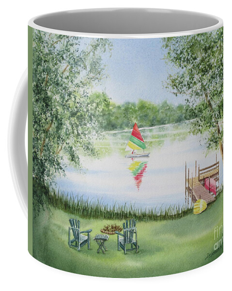 Lake Coffee Mug featuring the painting 4 Seasons-Summer by Deborah Ronglien
