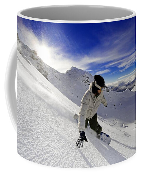 Snowboarding Coffee Mug featuring the photograph Snowboarding #4 by Jackie Russo