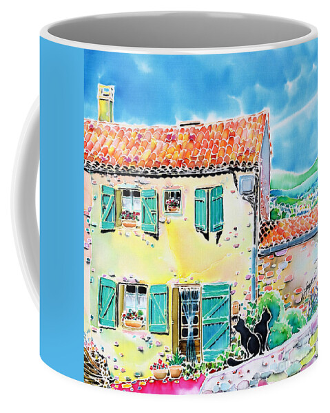 France Coffee Mug featuring the painting View of Luberon by Hisayo OHTA