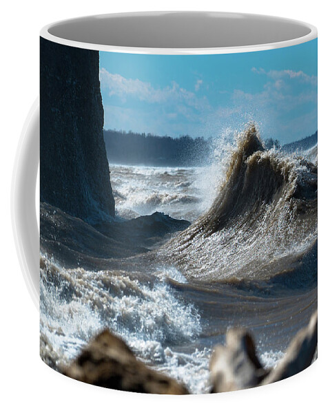 Lake Coffee Mug featuring the photograph Lake Erie Waves #41 by Dave Niedbala