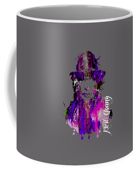 Neil Young Coffee Mug featuring the mixed media Neil Young Collection #40 by Marvin Blaine