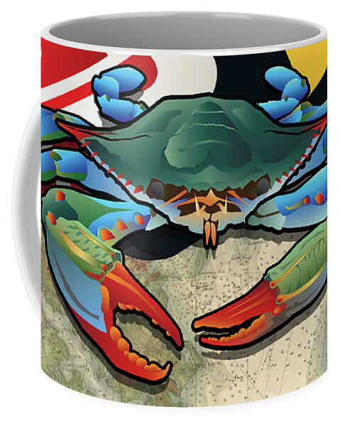 Crab Coffee Mug featuring the digital art Blue Crab Maryland by Joe Barsin