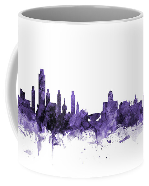 Albany Coffee Mug featuring the digital art Albany New York Skyline by Michael Tompsett