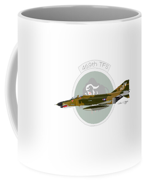 F-4e Coffee Mug featuring the digital art F-4E Phantom II #1 by Arthur Eggers
