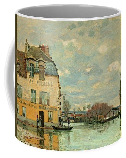 Alfred Sisley Coffee Mug featuring the painting Flood at Port-Marly #5 by Alfred Sisley