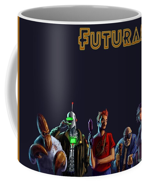 Futurama Coffee Mug featuring the digital art Futurama #5 by Super Lovely