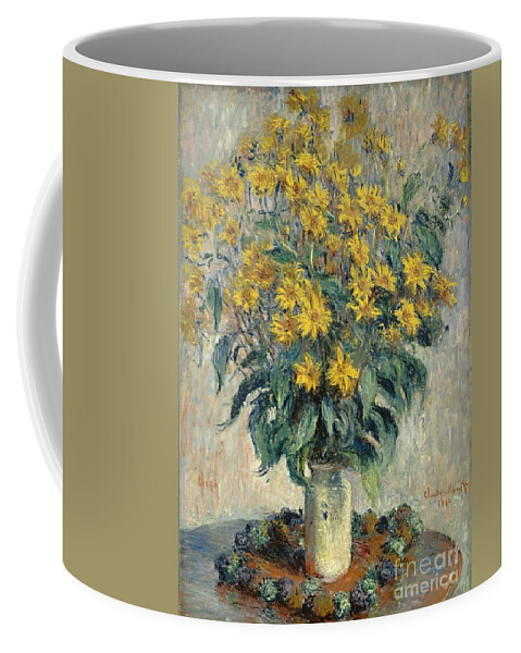 Jerusalem Coffee Mug featuring the painting Jerusalem Artichoke Flowers by Claude Monet