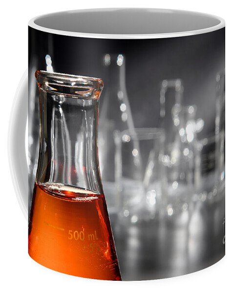 Erlenmeyer Coffee Mug featuring the photograph Laboratory Equipment in Science Research Lab #5 by Science Research Lab