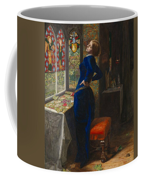 Sir John Everett Millais Coffee Mug featuring the painting Mariana by John Everett Millais