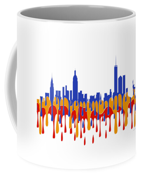 New York Ny Skyline Coffee Mug featuring the digital art New York NY Skyline #5 by Marlene Watson
