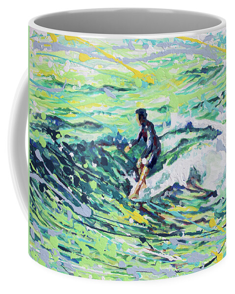 Surf Art Coffee Mug featuring the painting 5 On The Nose by William Love