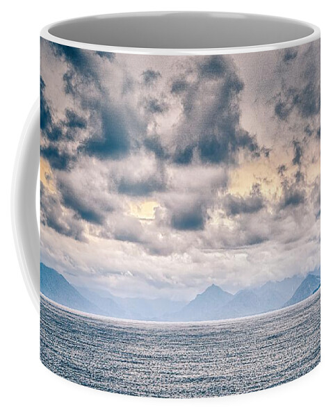 Sea Coffee Mug featuring the photograph Port Of Seattle And Piers And Surroundings On Sunny Day #5 by Alex Grichenko