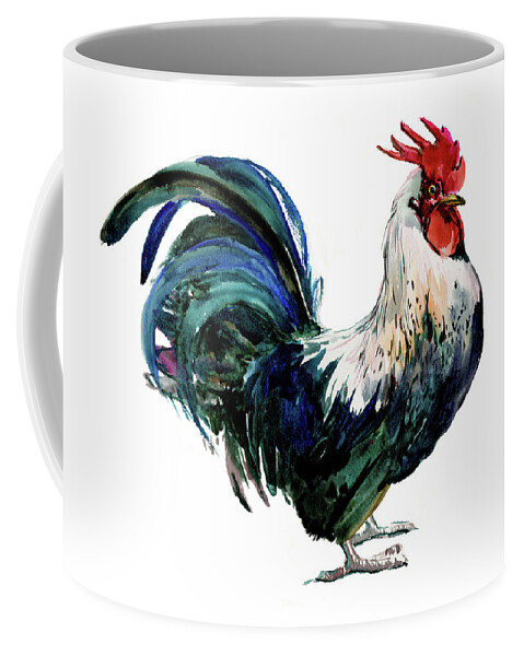 Rooster Coffee Mug featuring the painting Rooster #5 by Suren Nersisyan