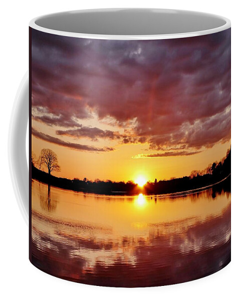 This Is A Photograph Of The Sunset Over The Danvers River From Obear Park In Beverly Ma. Coffee Mug featuring the photograph Sunset over the Danvers River from Obear Park #7 by Scott Hufford