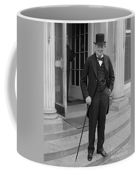 Churchill Coffee Mug featuring the photograph Winston Churchill in America, 1929 by English School