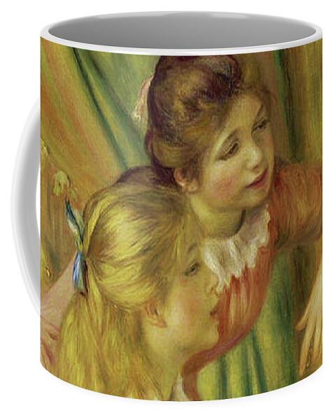 Piano Coffee Mug featuring the mixed media The Piano Music Teacher by Auguste Renoir