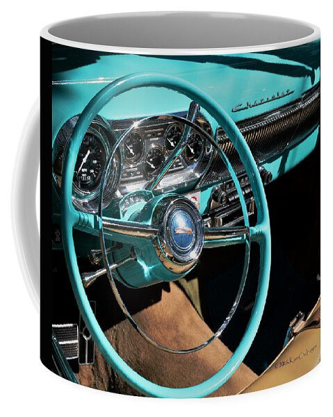 Chevy Coffee Mug featuring the photograph 54 Chevy Steering Wheel by Kae Cheatham