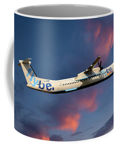 Flybe Coffee Mug featuring the photograph Flybe Bombardier Dash 8 Q400 by Smart Aviation