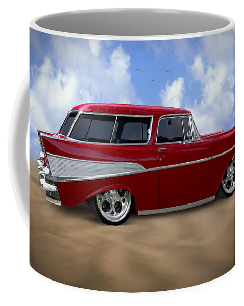 Transportation Coffee Mug featuring the photograph 57 Belair Nomad by Mike McGlothlen