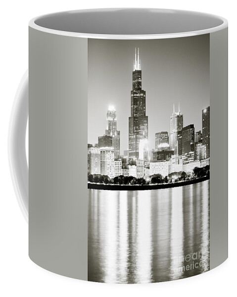 America Coffee Mug featuring the photograph Chicago Skyline at Night #6 by Paul Velgos