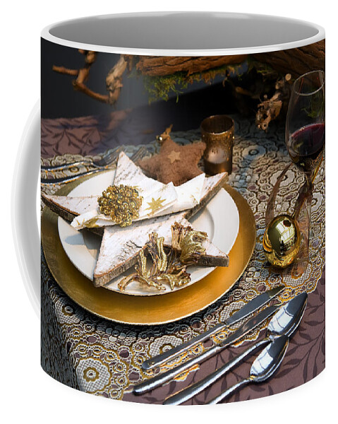 Christmas Coffee Mug featuring the photograph Christmas table #6 by Ariadna De Raadt