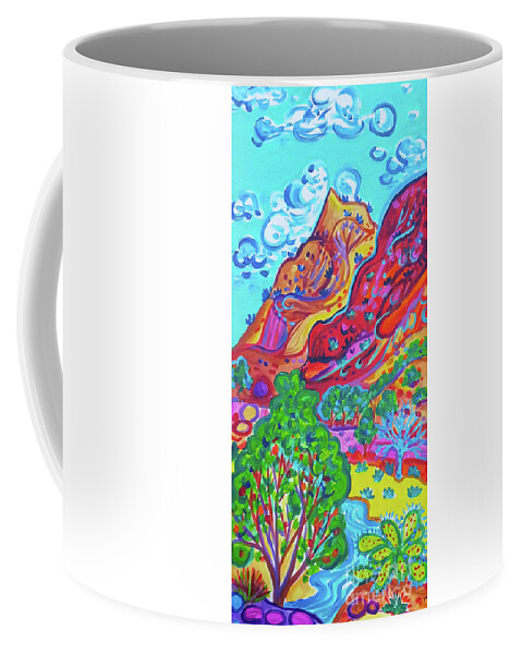 Taos Coffee Mug featuring the painting Taos Gorge Peak by Rachel Houseman