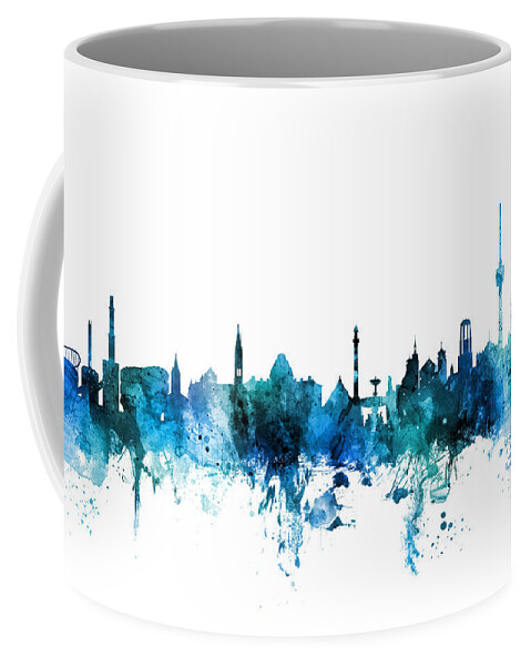 Stuttgart Coffee Mug featuring the digital art Stuttgart Germany Skyline by Michael Tompsett