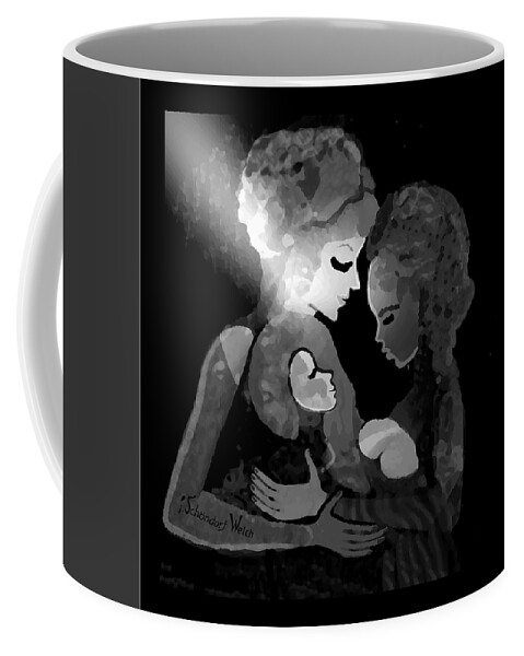 826 - The Child Coffee Mug featuring the digital art 826 - The Child by Irmgard Schoendorf Welch