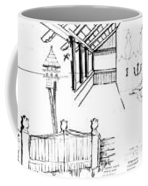  Coffee Mug featuring the drawing 6.33.Hungary-4-detail-d by Charlie Szoradi