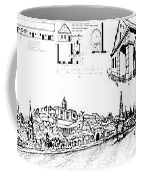 Sustainability Coffee Mug featuring the drawing 6.47.Hungary-5-detail-c by Charlie Szoradi
