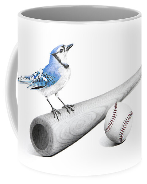 Blue Coffee Mug featuring the drawing 6th Inning - The Home Run Club by Stirring Images