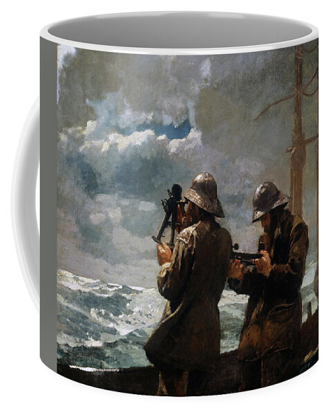 Winslow Homer Coffee Mug featuring the painting Eight Bells #7 by Winslow Homer