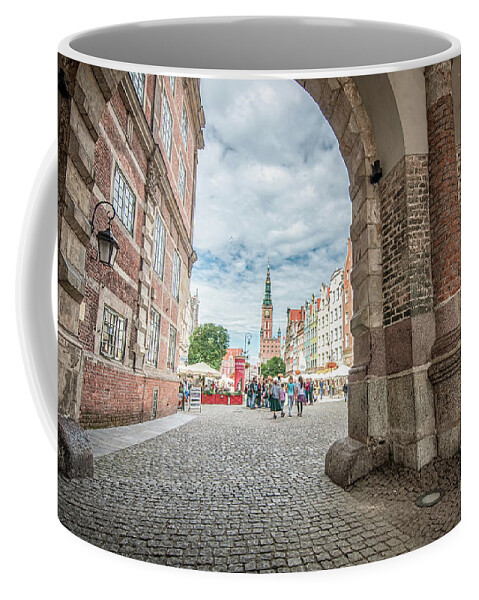 City Coffee Mug featuring the photograph Green Gate, Long Market Street, Gdansk, Poland by Mariusz Talarek