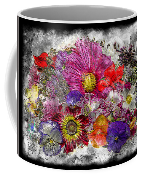 Abstract Coffee Mug featuring the painting 7e Abstract Floral Painting Digital Expressionism by Ricardos Creations