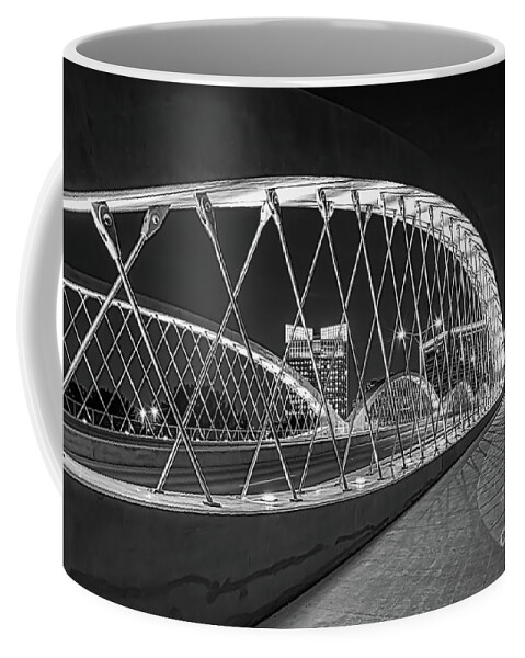 Texas Coffee Mug featuring the photograph Fort Worths 7th Street Bridge BW by Bee Creek Photography - Tod and Cynthia