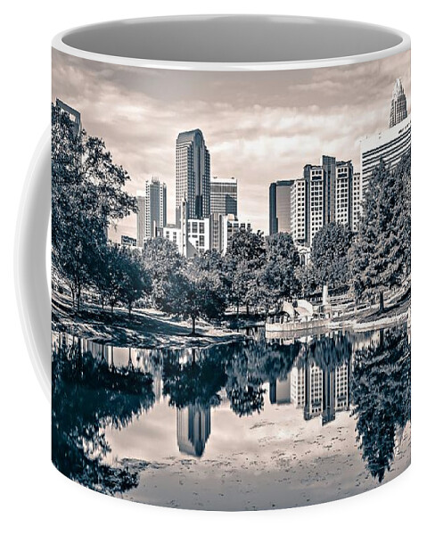 Charlotte Coffee Mug featuring the photograph Charlotte City North Carolina Cityscape During Autumn Season #8 by Alex Grichenko