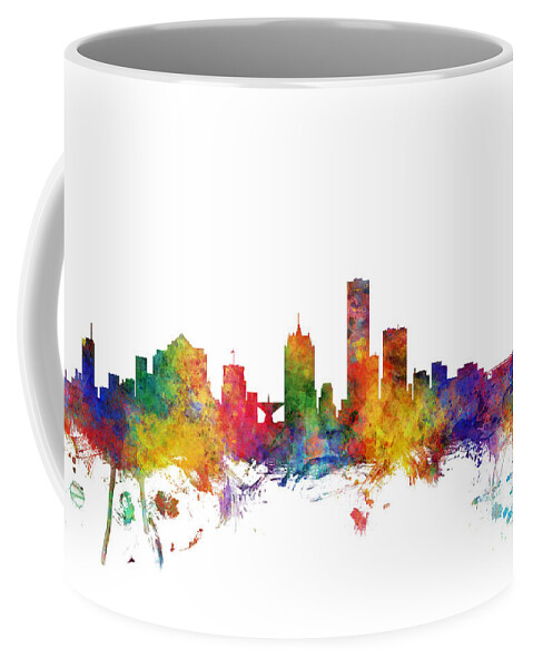 Milwaukee Coffee Mug featuring the digital art Milwaukee Wisconsin Skyline by Michael Tompsett