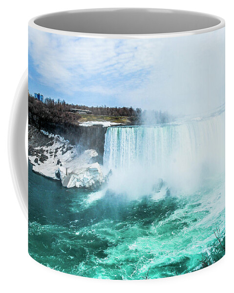 Falls Coffee Mug featuring the photograph Niagara Falls scenery in winter #8 by Carl Ning