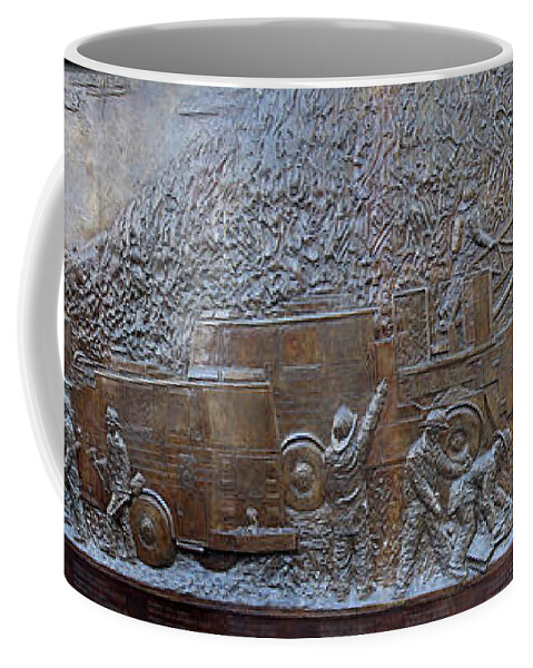 Nine Eleven Coffee Mug featuring the photograph 9 11 Tribute to Firemen NYC by Chuck Kuhn