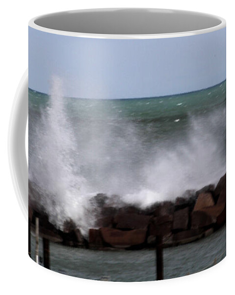 Landscape Coffee Mug featuring the photograph Breakwall #9 by Jean Wolfrum