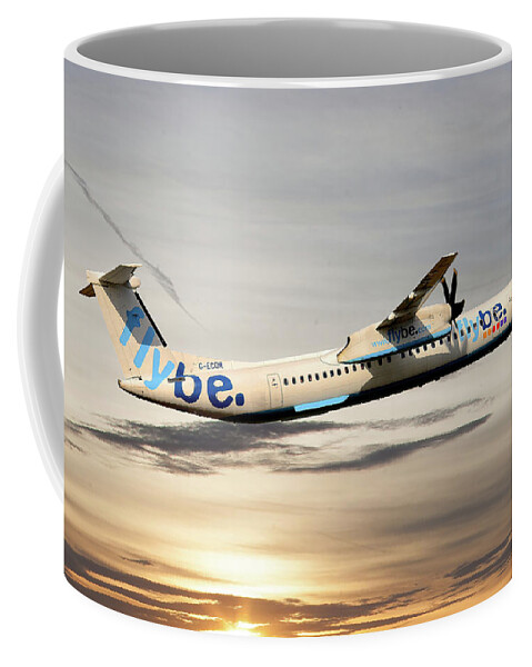 Flybe Coffee Mug featuring the photograph Flybe Bombardier Dash 8 Q400 #9 by Smart Aviation