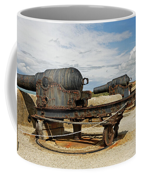 Britain Coffee Mug featuring the photograph 9 inch Guns at Needles Old Battery by Rod Johnson