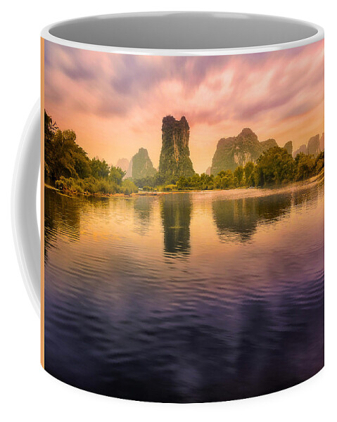 China Coffee Mug featuring the photograph Yulong River drifting -ArtToPan- China Guilin scenery #9 by Artto Pan